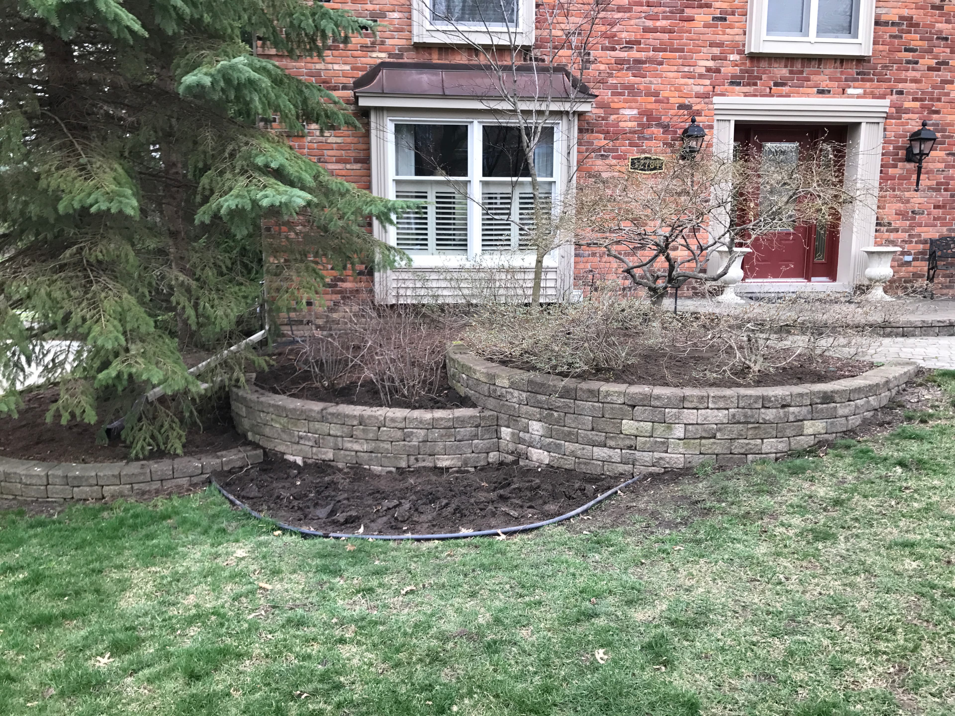 Brick Retaining Wall Installation